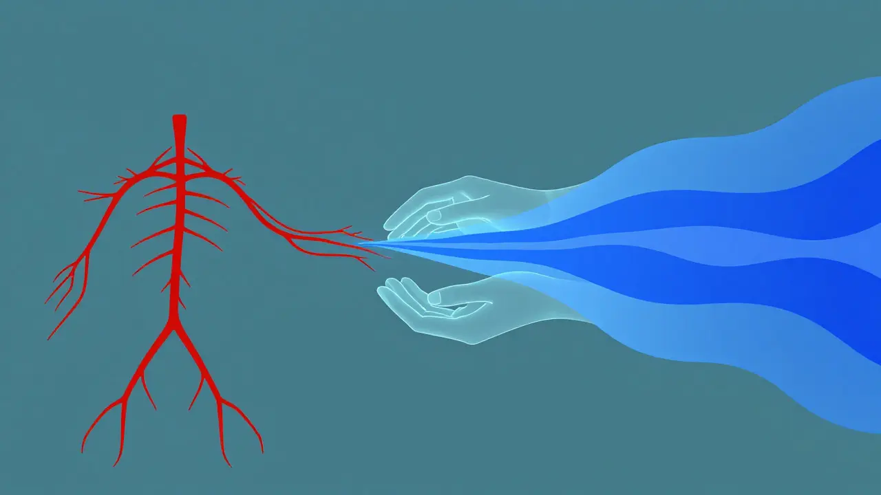 Abstract illustration showing nervous system shifting from stress to calm