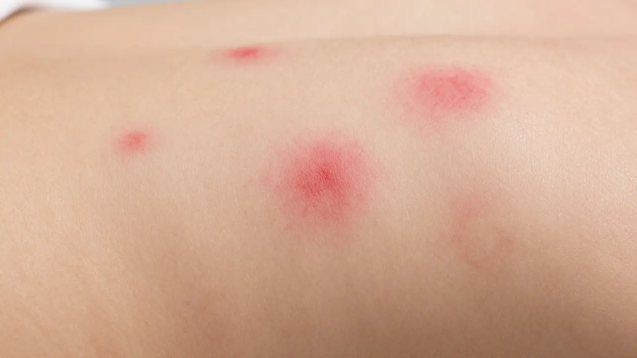 Skin showing red marks from scraping therapy treatment
